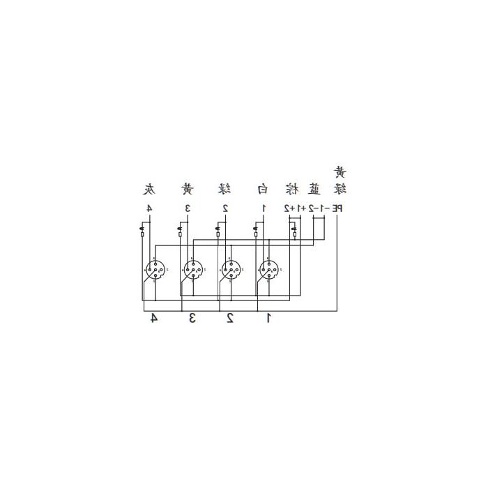 M12分线盒、单通道、NPN、4端口分体式、带LED、PCB端子、24N409